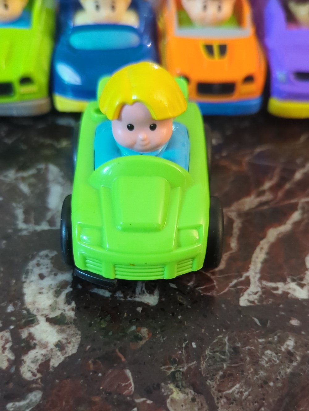 Little People - Green Toy Race Car with Driver - Kids Toy